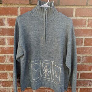 Coldwater Creek Women's Large Wool Blend Quarter Zip Sweater